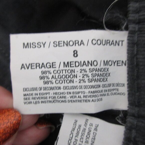 Gloria Vanderbilt Womens Pants Sz8 Average 5-Pocket Gray Corduroy Cotton Stretch - Picture 4 of 8